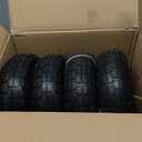 MaxAuto 10 Inch Solid Rubber Tires 4.10 3.50-4 Flat Free Tire 4.10/3.50-4 Tire and Wheel, 2.25" Offset Hub, 5/8" Bearings, for Hand Truck, Trolley, Garden Cart, Lawn Mower, Garden Wagon, Wheelbarrow