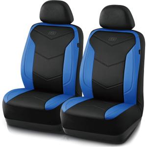 Skechers Memory Foam Seat Covers,Leather Car Seat Covers, Ultimate Comfort & Support Seat CoversFull Sets,Airbag Compatible, Automotive Universal Fit Most for SUVs, Vans, Sedans, Cars, Trucks,Black