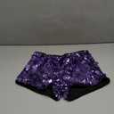 SOLY HUX Women's Sparkly Sequin Micro Shorts Y2k Low Rise Mini Booty Shorts Rave Clubwear (Pure Purple, XS)