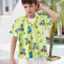 APTRO Boy's Hawaiian Shirt Tropical Beach Casual Summer Shirt, 8-9T (Green)