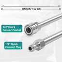 PWACCS 120 Inch Pressure Washer Wand Power Washer Extension Wand Replacement Universal Spray Lance for Pressure Washers 1/4" Quick Connect Fittings Stainless Steel 2 Pack 60 Inch Each