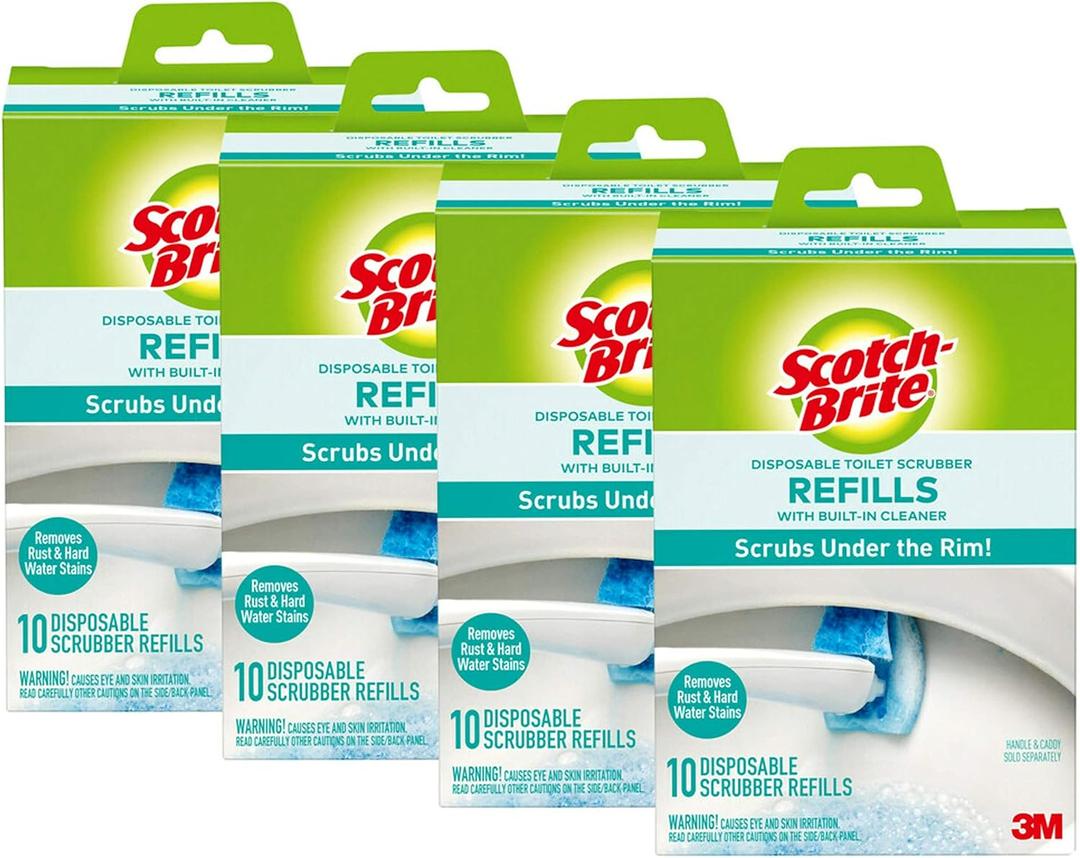 Scotch-Brite Disposable Toilet Cleaner Refill Pads, Disposable Refills with Built-In Bleach Alternative, Removes Rust & Hard Water Stains, 40 Disposable Refills