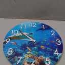 Outdoor Clock Waterproof - Nautical Ocean Decor Indoor Outdoor Wall Clocks for Patio Pool Garden Bathroom Home - Blue 12 Inch Glass, Sea Turtle Underwater Theme