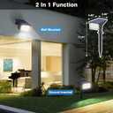 ZJOJO Solar Lights for Outside, Spot Lights Outdoor 40 LEDs IP65 Waterproof, with 4 Lighting Modes for Garden Yard, 6 Pack (Black)