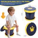 SunnySmile portable, foldable potty seat for toddler, Training Toilet Seat Emergency Toilet for Car, Camping, Outdoor, indoor (blue, large)