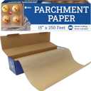 Reli. Parchment Paper Roll (15" x 250 ft) w/Dispenser Box, Brown | Unbleached Parchment Paper for Baking & Air Fryer | Food Grade Baking Paper Liners |Non-Stick, Cooking Paper for Grilling & Steaming