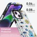 Goodon for iPhone 14 Plus Case Wallet - Flip Folio Leather Cover with Trendy Floral Design, 4 Card Slots & Kickstand Function, Stylish Protective Phone Case for Women and Girls - Eyes