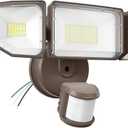 Abovizo 85W LED Security Lights Motion Sensor Light Outdoor, 8500LM Dusk to Dawn, IP65 Waterproof, 6500K, 3 Head Motion Detected Flood Light, Floodlight for Outside, Garage, Yard, Porch (Brown)