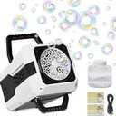 2025 Bubble Blower with LED Lights Automatic Bubble Machine Operated by USB or Battery,for Wedding/Outdoor Party Essential Toy Kids Birthday Gift