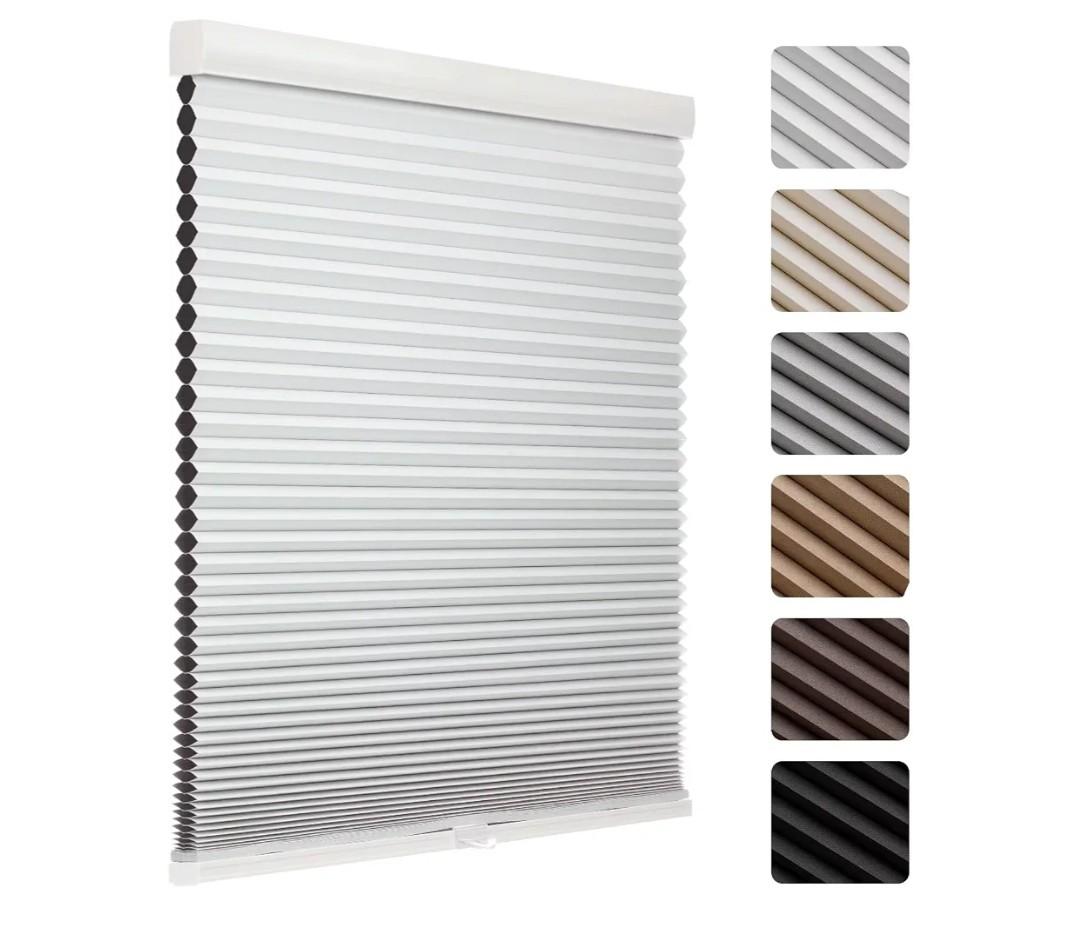 MYshade Cordless Blackout Cellular Shades for Windows, Honeycomb Window Shades with Thermal Insulation, Child & Pet Safe Room Darkening Shade, Easy Install, 36" W x 48" H, White