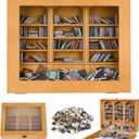 Stress Relief Mini Bookshelf Decoration Box with 300pcs Mini BooksMiniature Library for Book Lovers,Christmas Gifts for Family and FriendsEnd of Year Gifts for Children (Brown)