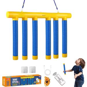 2025 Upgrade Reflex Challenge Game, Catching Sticks Game, 3 Adjustable Speed Drop Stick Game, Hand Eye Coordination Training Reaction Training Toy for Kids and Adults (Blue, with Remote Control)