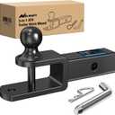 Nilight 3 in 1 ATV UTV Multi Hitch Mount with 1-7/8 inch Ball Hitch Rated 2000 LBS Fits 2 Inch Receiver Winch Strap Loop Rated 5000 LBS