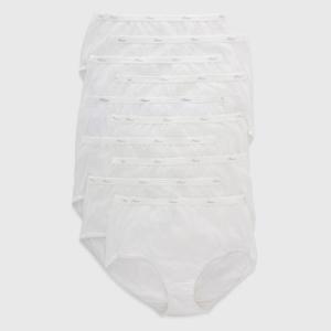 Hanes Women's 10pk Breathable Cotton Briefs - White, Size M