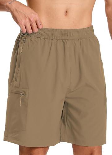 Mens Hybrid Shorts for Running Athletic Hiking Sports Workout Quick Dry Lightweight Breathable with 4 Zipper Pocket Size 3XL