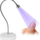 Flash Cure Lamp for Gel X Nails Cordless Gooseneck UV Lamp Gel X Lamps Portable UV LED Nail Light Rechargeable Nail Dryer for Home & Salon 4.7W (Silver)