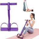 Pedal Resistance Bands with Handles for Women, 6Tube Durable Pedal Exerciser for Home & Office Workout, Natural Rubber Resistance Band for Full Body Toning, Training Abdomen, Waist, Arms & Legs