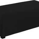 Easy-Going Stretch Ottoman Cover Folding Storage Stool Furniture Protector Soft Rectangle slipcover with Elastic Bottom (Ottoman X-Large,Black)