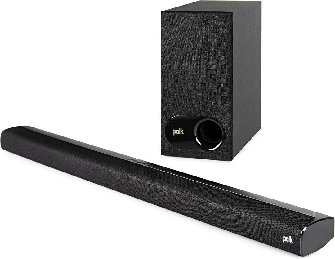 Polk Audio Signa S2 Sound Bar for Smart TV with Subwoofer, Wireless Exclusive VoiceAdjust Technology, Ultra-Slim Design, Works with 4K & HD TVs, HDMI & Optical, Bluetooth, Wireless Streaming