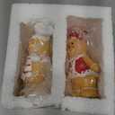 Moucuny 2 Pieces Christmas Gingerbread Decorations Christmas Resin Gingerbread Man Figurines with Chef Hat Candy Bow Scarf Gingerbread Table Decor Christmas Decor for Home Kitchen Mantel Decorations