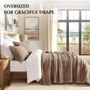EVERGRACEHOME Stonewashed Cotton Quilt Set Full Queen Size, Ultra Soft Oversized Bedspread Coverlet Set, Lightweight Crinkle Box Stitch Bedding Sets for All Season, with 2 Shams, Mocha Brown