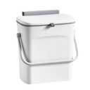 LALASTAR Small Trash Can with Lid, Kitchen Compost Bin for Countertop or Under Sink, Plastic Hanging Waste Basket for RV/Office/Bedroom/Dorm, Mountable, 4L/1 Gal, White