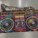 Radio Boombox Photo Booth Props for 80s 90s Party Decorations 59 X 59 Inch, Neon Radio Boombox Selfie Frame Backdrop Hanging Banner Party Supplies for 90s Boys Girls Hip Hop Music Theme Birthday Decor