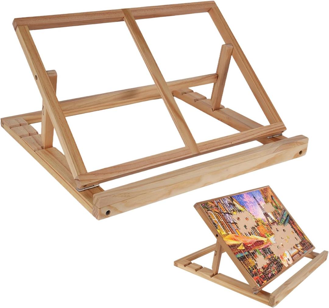 Tely Puzzle Board Stand, Portable Puzzle Holder with 3 Adjustable Tilt Angles, 18.89 x 13.38