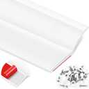 ToLanbbt Garage Door Seal Top and Sides - 40FT TPE Garage Door Weather Stripping Top and Side Trim Seal Replacement with Adhesive Backed, Nails and Lids, White