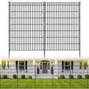 No Dig Garden Fence, Dog Fencing Outdoor for Yard, 10 Panels with Gate
48in(H) × 23.6ft(L) Rustproof Metal Animal Barrier Fence for Gardens, Patios and Decorative Flower Beds, Temporary Fencing