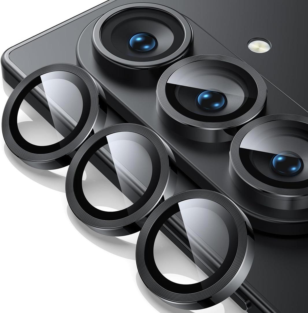 WSKEN for Z Fold 7 Camera Lens Protector Case Cover - Ultra HD Anti-Reflective Tempered Metal Glass Anti Scratch Rear Camera Screen Protector Film for Samsung Galaxy Z Fold 7 5G Accessories,Black