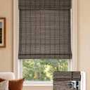 LazBlinds No Drill Cordless Roman Shades, 29" W x 64" H, Dark Grey