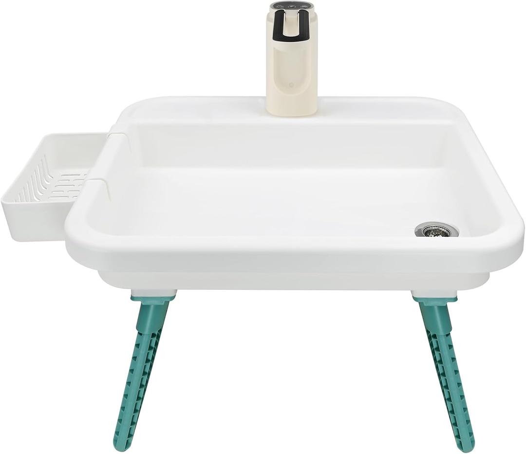Portable Camping Sink, Hand Washing Station with Electric Faucet, Large