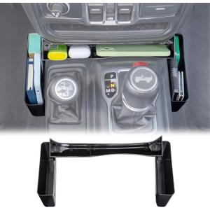 JKCOVER Capacity Upgrade Gear Shift Center Console Organizer Compatible with Jeep Gladiator JT 2020-2025 and Jeep Wrangler JL/JLU 2018-2023 2024 2025 Accessories Interior Storage Hook Box Tray
