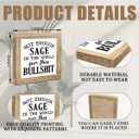 Funny Home Sign, Wood Box Sign, Not Enough Sage In The World For This Bullshit, Gag Sage Signs, Gag Inspirational Wood Box Desktop Decoration, Funny Farmhouse Home Office Decor (Style 03)