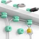 2 x 8Pack Cord Organizer JOYROOM Cable Clips [1s Side-Snap Lock] Silicone Cord Holder Cable Management, Adhesive Cord Clips Phone Charger Wire Keeper, Office Workspaces Desk Organization Home Accessories (Mint Chocolate)