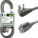 EP 9 Ft Heavy Duty Appliance Extension Cord - 14 Gauge 3 Prong Grounded Cable Wire, Ideal for Air Conditioners, Refrigerators, Microwaves, Washing Machines & More - Indoor Use, Gray (Grey)