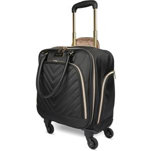 Kenneth Cole REACTION Chelsea Chevron Quilted Luggage, Black, Underseater, 17-Inch Carry On
