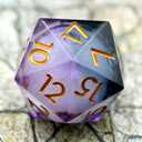 Liquid Core Giant 50mm Dice,Sharp Edge Handmade Dungeons and Dragons Dice with Gift Box.Jumbo 50mm RPG Polyhedral D20 for Role Playing Game(Black Purple Liquid-1)