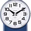 4.3" No Ticking Analog Alarm Clock,Silent Readable for Seniors,Easy to Set,Gradual Rise Alarm,Big Numbers,On/Off Switch on Side,Gentle Wake,Snooze,Lighted on Demand,Battery Operated,Blue