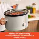 bella 6.0 Qt Manual Slow Cooker, Ceramic Nonstick Coating, 3 Temperature Settings, Dishwasher Safe Stoneware Pot and Tempered Glass Lid, Cool Touch Handles & Tangle Free Cord Wrap, Oatmilk