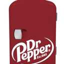 CURTIS MIS135DRP DR. Pepper Mini Portable Compact Personal Fridge Cooler, 4 Liter Capacity, 6 Cans, Makeup, Skincare, Freon-Free & Eco Friendly, Maroon