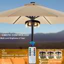 Umbrella Lights Outdoor Patio, Rechargeable Cordless with Dimmer &Timer, 8 Bright Warm White LED Bulbs Perfect for Garden, Backyard, Camping, BBQ or Indoor Use