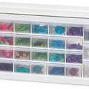 IRIS USA Plastic Drawer Storage Organizer, 26-Drawer Teacher Toolbox Bead Small Parts Organizer Cabinet for Hardware Crafts Nuts Bolts Tools Sticker Home Business Scrapbook Art Hobby Garage - White