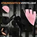 sunnex Workout Gloves for Women - Breathable Weight Lifting Gloves with Non-Slip Silicone Padding, Fingerless Gym Gloves for Cycling, Rowing, Pull Ups & Training Pink, Small
