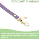 uxcell Leather Wristlet Strap, 20cm/7.87" Long Keychain Hand Strap, Leather Replacement Wrist Strap for Purse, Clutch, Wallet, Keychain Bag (Light Purple Leather, Gold Clasp)