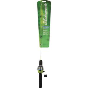 Shakespeare Pitchin Stik Spincast Reel and 2'6" Fishing Rod Combo, 1-Piece Solid Glass Fishing Rod and Size 6 Reel, Pre-Spooled with 6lb Fishing Line