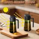 SWEET VIEW 2PCS Olive Oil Dispenser and Oil Sprayer 16oz/470ml Glass Light-Proof Oil Pourer for Kitchen Air Fryer, Cooking, Salad, and BBQ, with Stickers