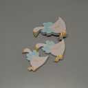 Lineshading 3 Pcs Silly Goose Birthday Party Decoration Blue Bow Wooden Silly Goose Decor Funny Table Centerpiece Gift for Party Favor Desk Tiered Tray, 5.9/4.7/3.9 Inch