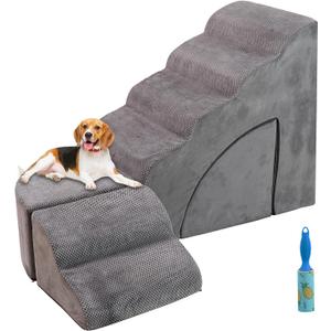 Dog Stairs for Small Dogs, 30 inch High Dog Steps for High Bed, 6 Tier Foam Dog Ramp for Bed, Non-Slip Pet Stairs for Old Dogs/Cats